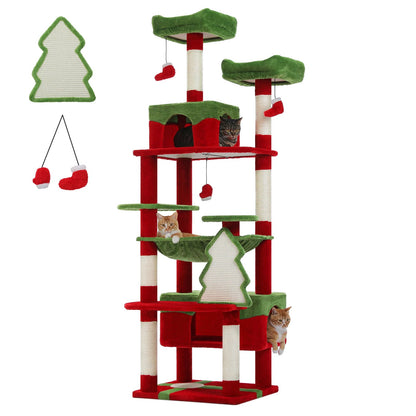 Large Cat Tree and Tower for Indoor Cats With Sisal-Covered Scratching Posts Spacious Hammock Padded Perches and Condos Cat Toys Brinira