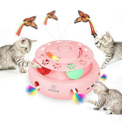 INKZOO Cat Toys, Interactive Cat Toys for Indoor Cats,  Smart Interactive Kitten Toy, Automatic 7 Holes Mice Whack-A-Mole Brinira