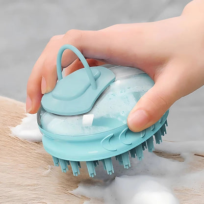 Pet Dog Cat Bath Brush 2-in-1 Pet SPA Massage Comb Soft Silicone Pet Shower Hair Grooming Cmob Dog Cleaning Tool Pet Supplies Brinira