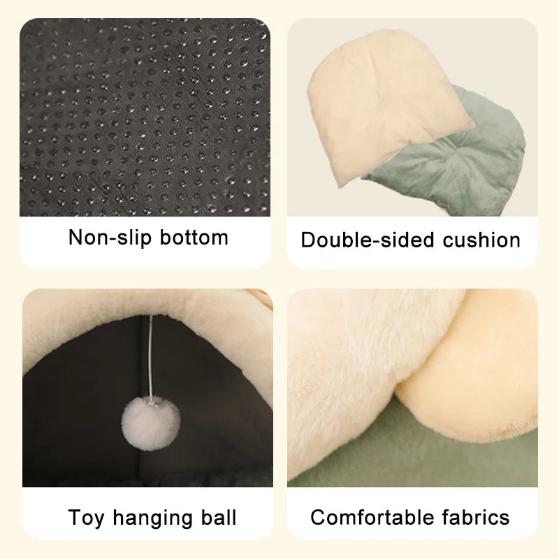 Deep Sleep Cat Bed Cartoon Pet Bed Foldable Removable Washable Pet Sleeping Bed for Small Dog Mat Bag Cave Cats Bed Brinira