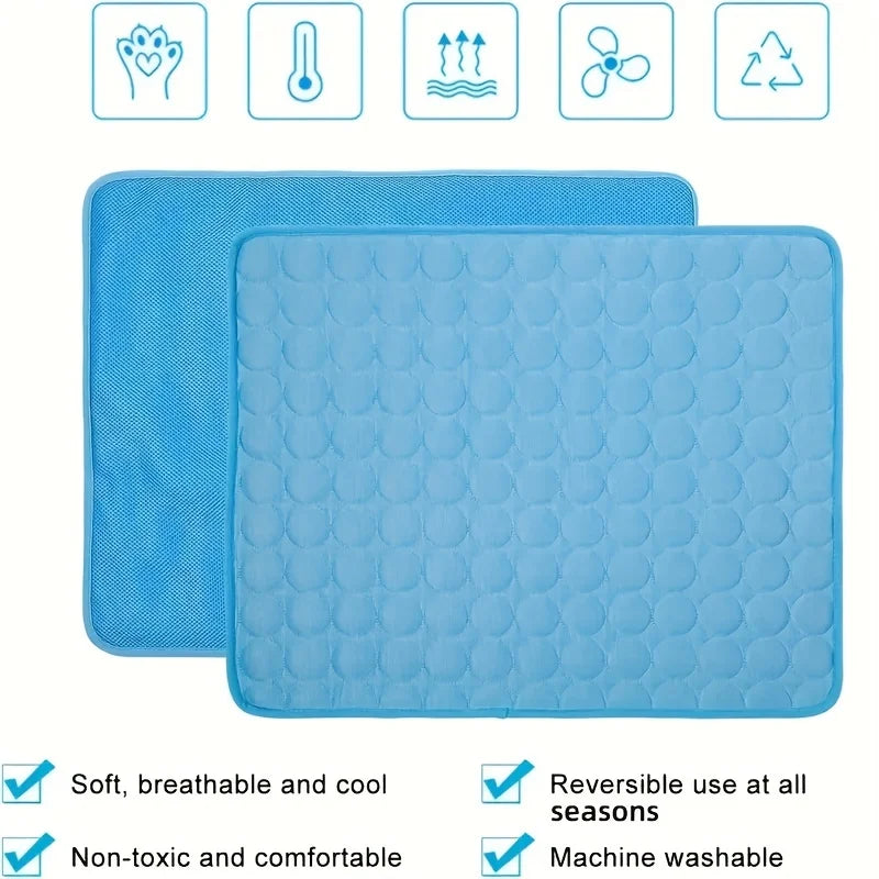 Summer Pet Ice Mat Cat Cooling Ice Mat Dog Pad Breathable Cat Cool Mat Portable &amp; Washable Pet Cooling Blanket For Kennel/Sofa/B Brinira