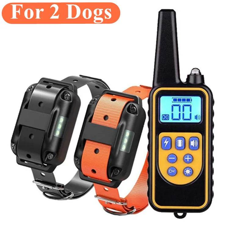 800m Digital Dog Training Collar Waterproof Rechargeable Remote Control Pet with LCD Display for All Size Shock Vibration Sound Brinira