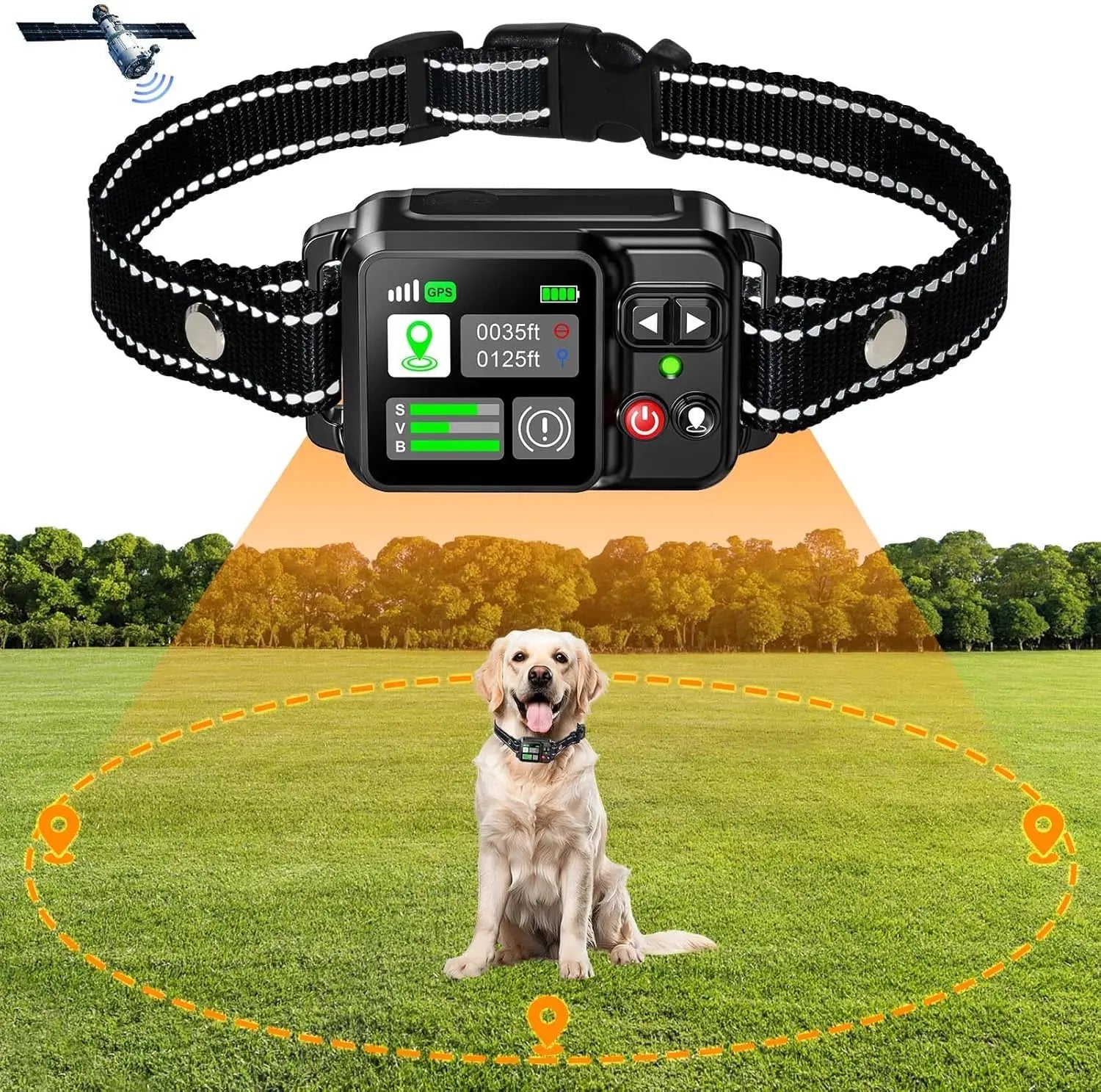 GPS Wireless Dog Fencing System - Electric dog fencing with GPS Electric Satellite Technology, Pet Fencing System Range 15~2000m Brinira