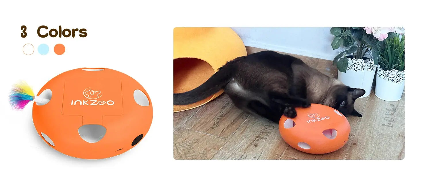 INKZOO Cat Toys, Interactive Cat Toys for Indoor Cats,  Smart Interactive Kitten Toy, Automatic 7 Holes Mice Whack-A-Mole Brinira