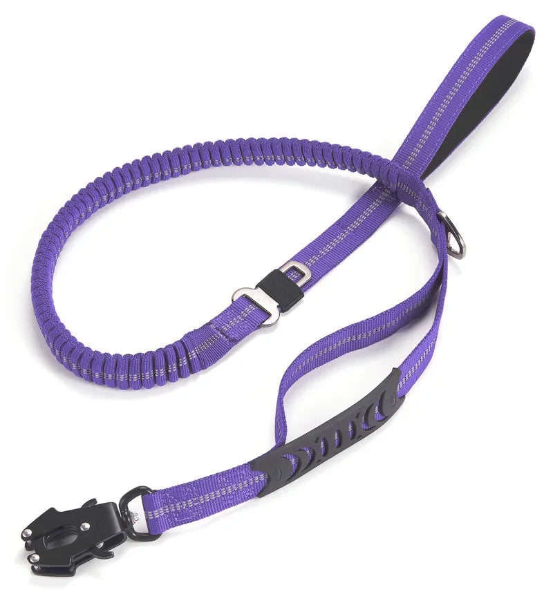 Reflective Shock Absorbing Pet Leashes with Car Seatbelt for Large Dogs Heavy Duty Tactical Bungee Dog Leash No Pull Dog Leash Brinira