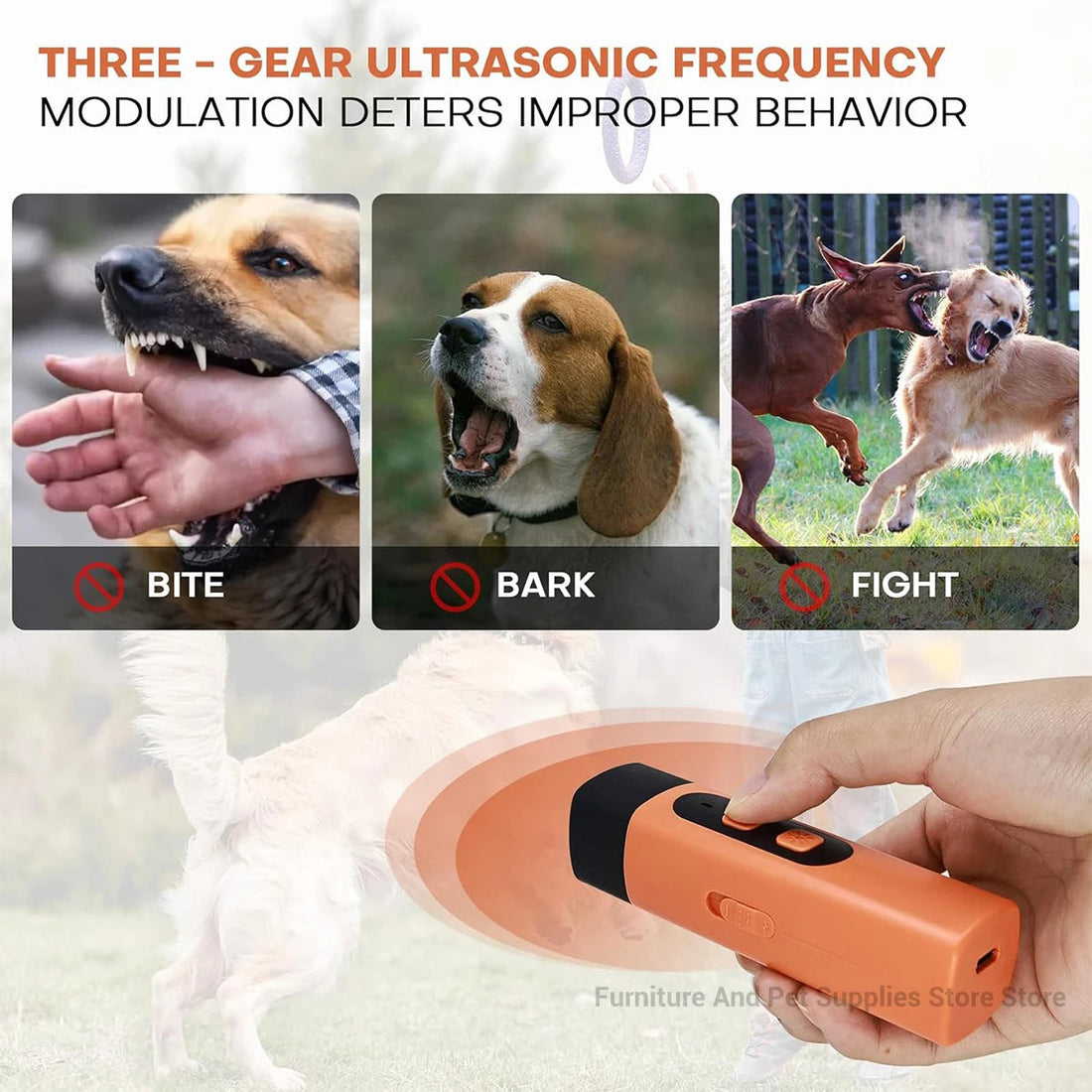 New Pet Dog Repeller Ultrasonic Dog Training Device Rechargeable Anti Dog Bark Stop-Barking Deterrent Device With LED Flashlight Brinira