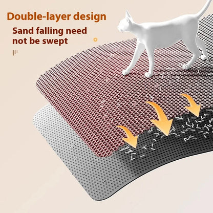 Extra Large Cat Litter Mat Heavy Duty Waterproof 2 Layer Non Slip Washable Pet Floor Protector Litter Box Sand Stopper Brinira