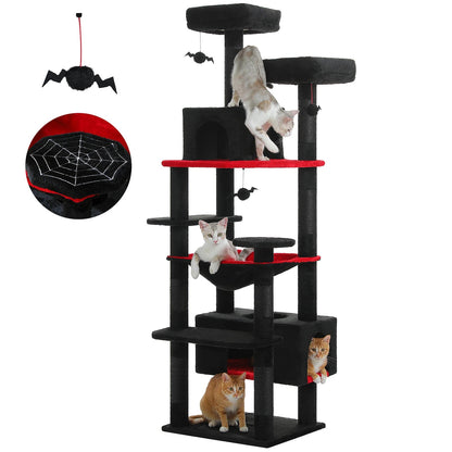 Large Cat Tree and Tower for Indoor Cats With Sisal-Covered Scratching Posts Spacious Hammock Padded Perches and Condos Cat Toys Brinira