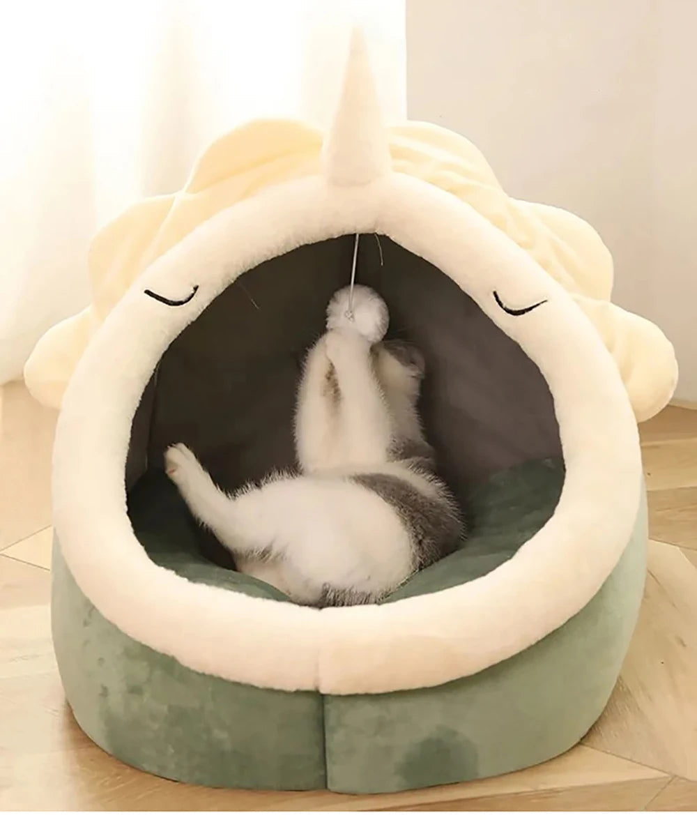 Deep Sleep Cat Bed Cartoon Pet Bed Foldable Removable Washable Pet Sleeping Bed for Small Dog Mat Bag Cave Cats Bed Brinira