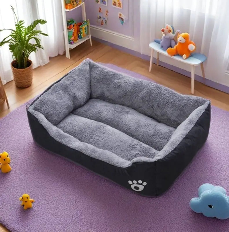 Black Dog Bed Plush Sleeping Bed for Large, Medium and Small Dogs, Non-Slip and Bite-Resistant Pet Sleeping Mat Brinira