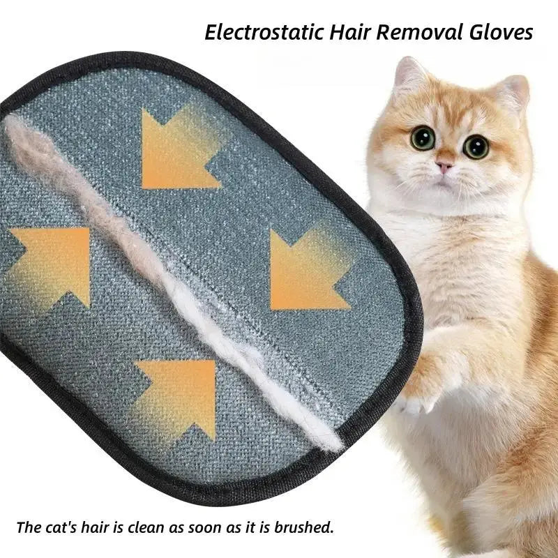 Pet Hair Remover Gloves Electrostatic for Cats Dogs, Reusable Washable Grooming Glove with 2-in-1 Lint Roller Brush - Safe Non-T Brinira