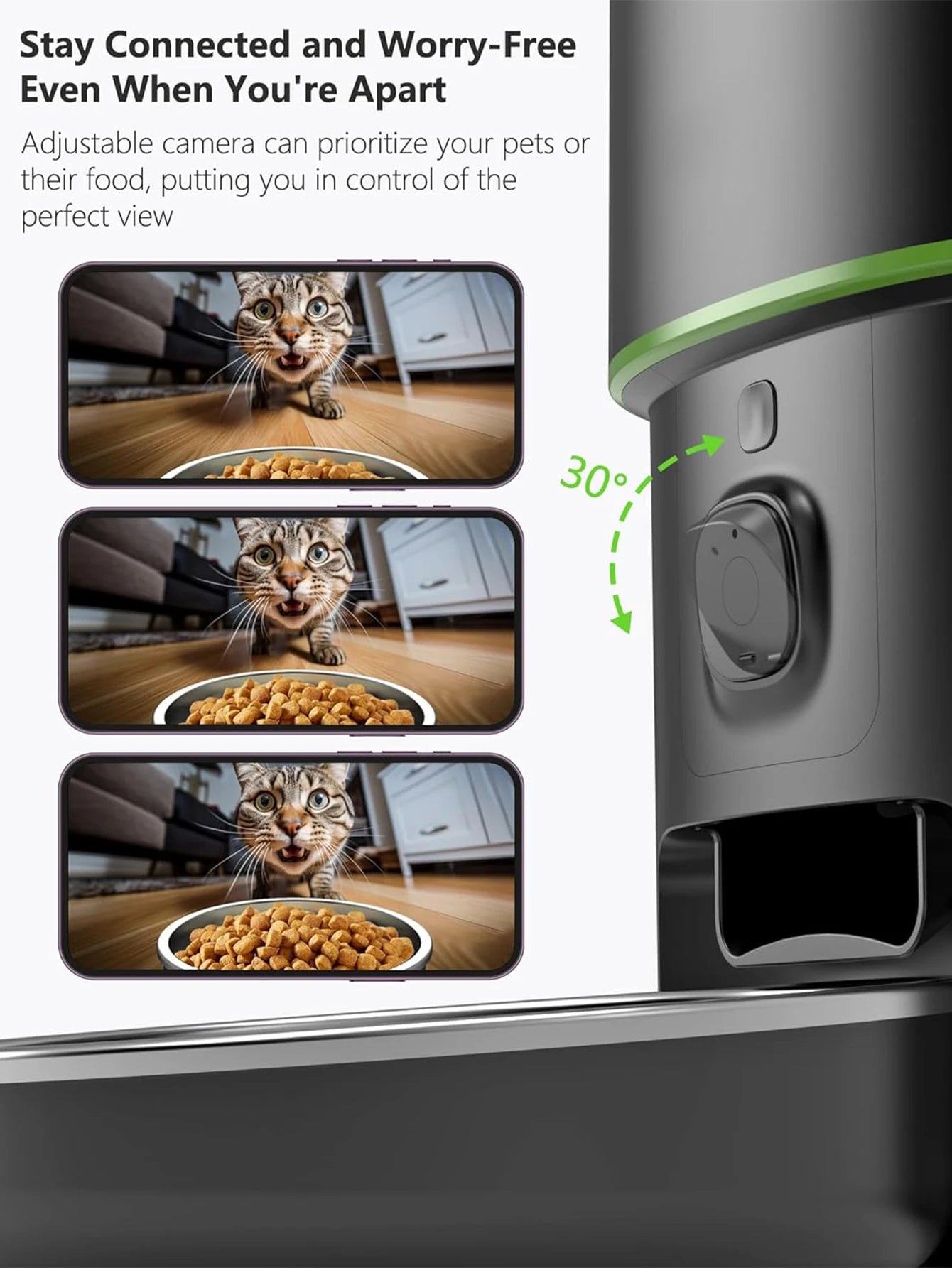 Automatic Cat Feeder Camera Pet Smart Cat Food Kibble Dispenser 2.4G/5GWiFi Tuya APP Control Auto Feeder For Cat Dog Accessories Brinira