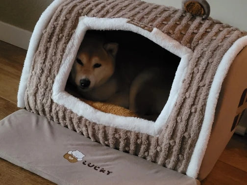 winter Dog Kennel Warm Dog House Mat Detachable Washable Dogs Bed Nest Deep Sleep Tent for Medium Large Dogs House dog Supplies Brinira