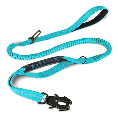 Reflective Shock Absorbing Pet Leashes with Car Seatbelt for Large Dogs Heavy Duty Tactical Bungee Dog Leash No Pull Dog Leash Brinira