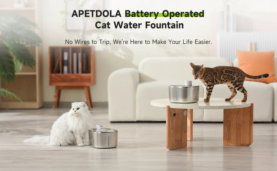 APETDOLA 4L Wireless Cat Water Fountain Auto Sensor Drinking Fountain For Cats Dog Drinker Pet Water Dispenser Accessories Brinira