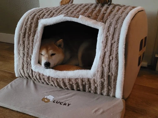 winter Dog Kennel Warm Dog House Mat Detachable Washable Dogs Bed Nest Deep Sleep Tent for Medium Large Dogs House dog Supplies Brinira