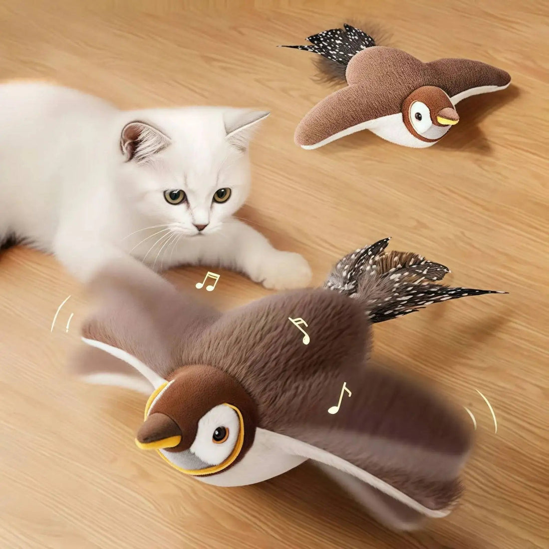 New Simulated Bird Cat Toy Interactive Toys Dog Rechargeable Chirping Flapping Bird(no Flying) Touch Activated Plush Toy Pet Brinira
