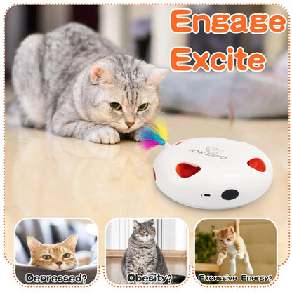 INKZOO Cat Toys, Interactive Cat Toys for Indoor Cats,  Smart Interactive Kitten Toy, Automatic 7 Holes Mice Whack-A-Mole Brinira