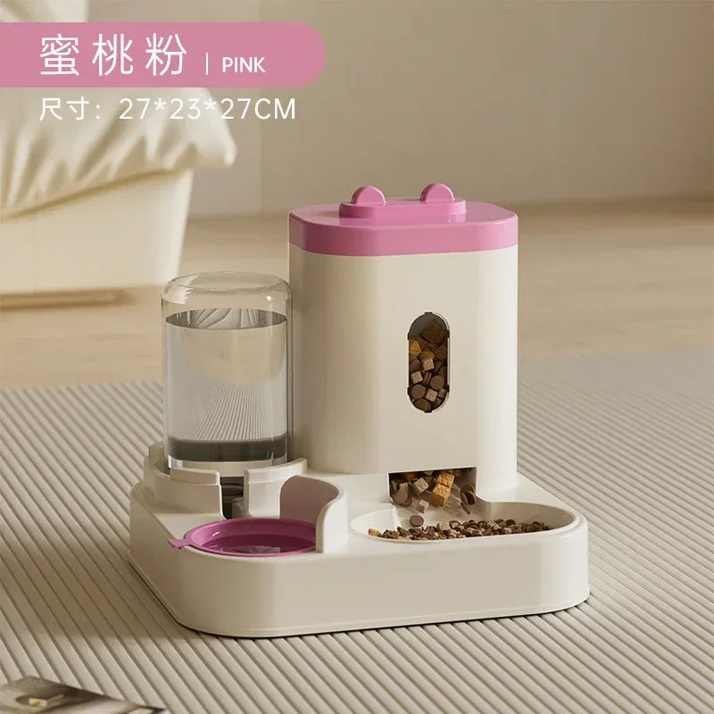 Automatic Feeder Dog Cat Food Bowl With Water Fountain Large Capacity Pet Food Storage Dispenser Container Puppy Pet Accessories Brinira