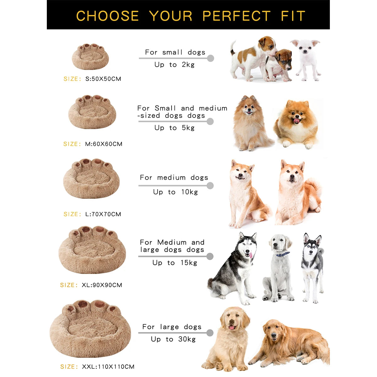 Fluffy Dog Bed Winter Plush Kennel Accessories Pet Products Large Dogs Beds Bedding Sofa Basket Small Mat Cats Big Cushion Puppy Brinira