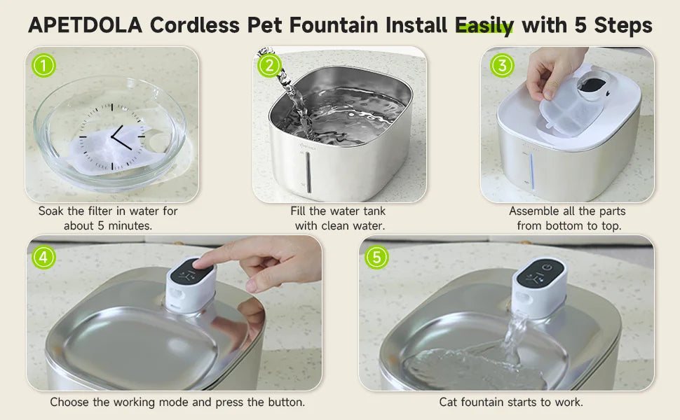 APETDOLA 4L Wireless Cat Water Fountain Auto Sensor Drinking Fountain For Cats Dog Drinker Pet Water Dispenser Accessories Brinira