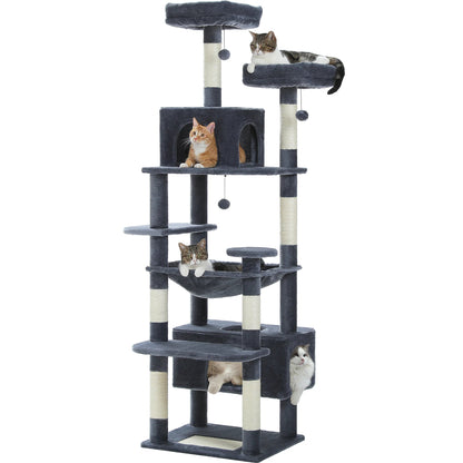 Large Cat Tree and Tower for Indoor Cats With Sisal-Covered Scratching Posts Spacious Hammock Padded Perches and Condos Cat Toys Brinira