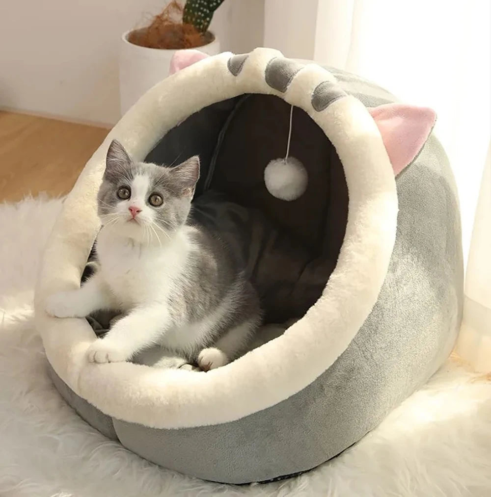 Deep Sleep Cat Bed Cartoon Pet Bed Foldable Removable Washable Pet Sleeping Bed for Small Dog Mat Bag Cave Cats Bed Brinira