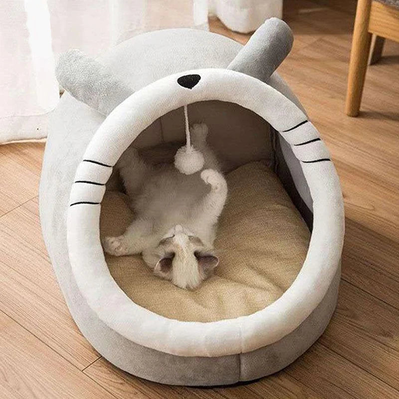 Deep Sleep Cat Bed Cartoon Pet Bed Foldable Removable Washable Pet Sleeping Bed for Small Dog Mat Bag Cave Cats Bed Brinira