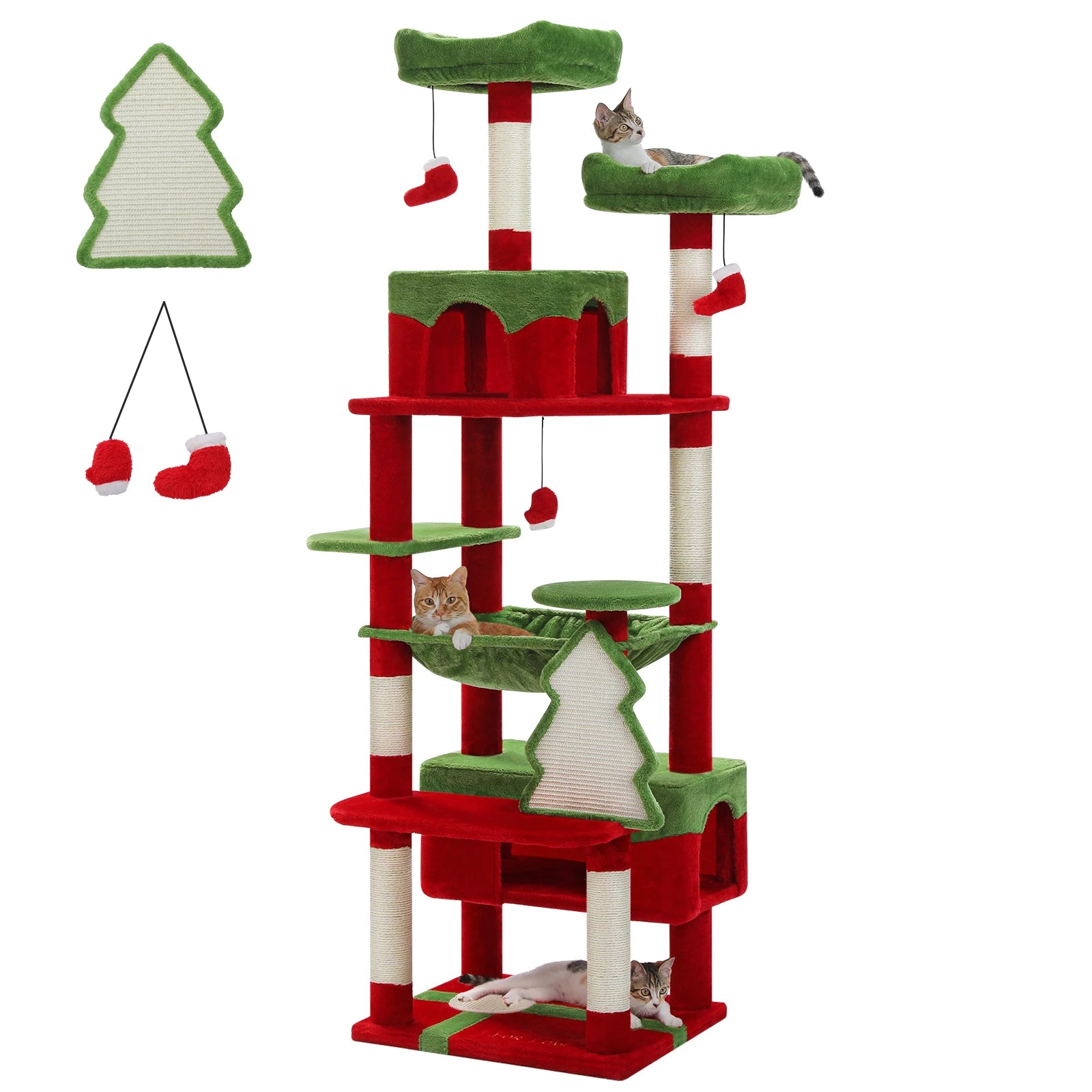 Large Cat Tree and Tower for Indoor Cats With Sisal-Covered Scratching Posts Spacious Hammock Padded Perches and Condos Cat Toys Brinira