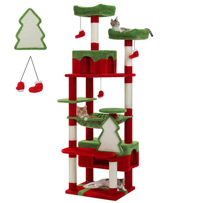 Large Cat Tree and Tower for Indoor Cats With Sisal-Covered Scratching Posts Spacious Hammock Padded Perches and Condos Cat Toys Brinira