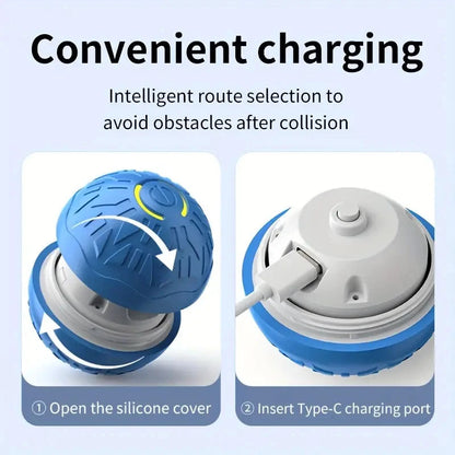 Smart Dog Toy Ball Automatic Interactive Pet Electronic Rolling USB Rechargeable Moving Bouncing for Puppy to Large dog Chew Toy Brinira