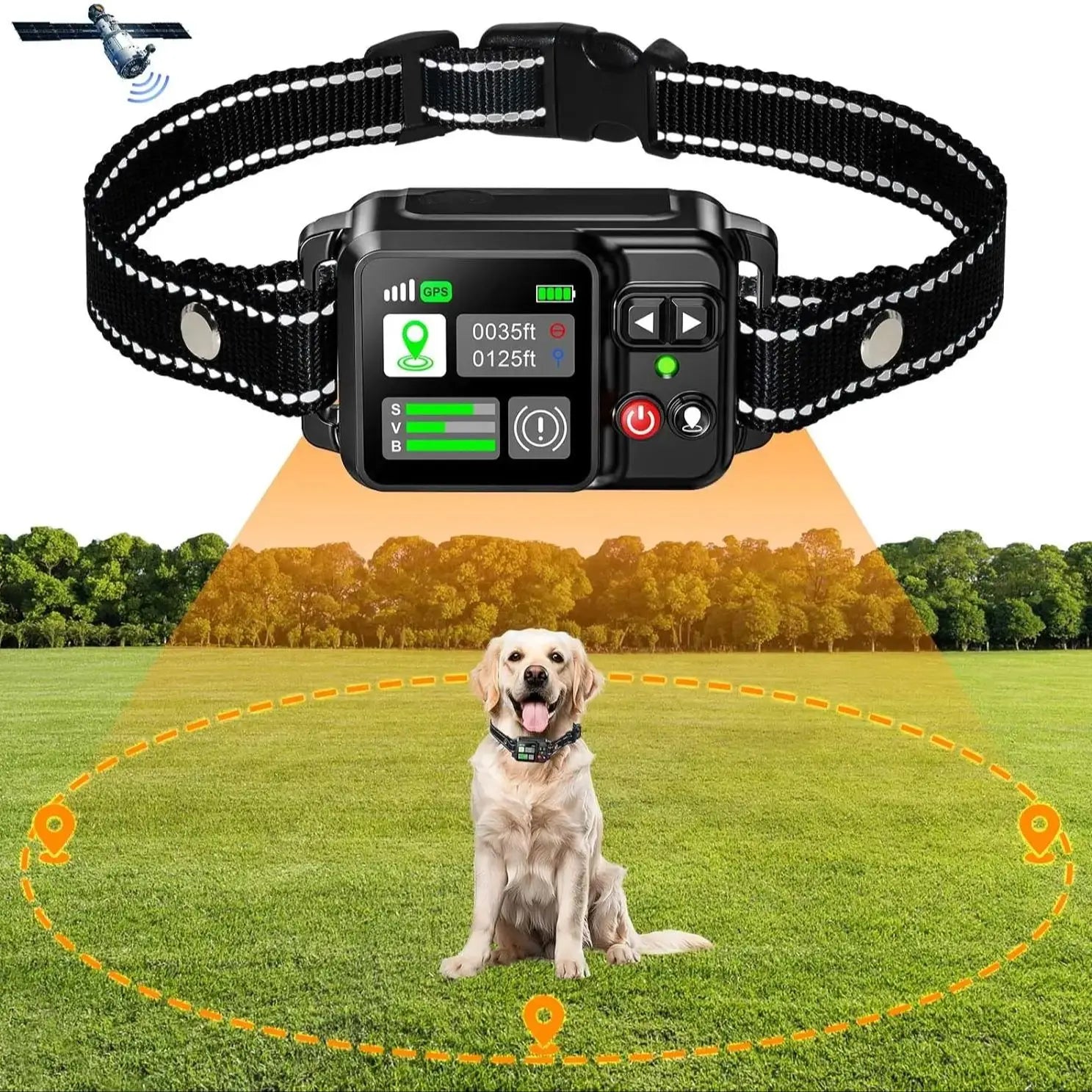 GPS Wireless Dog Fencing System - Electric dog fencing with GPS Electric Satellite Technology, Pet Fencing System Range 15~2000m Brinira
