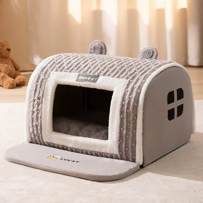 winter Dog Kennel Warm Dog House Mat Detachable Washable Dogs Bed Nest Deep Sleep Tent for Medium Large Dogs House dog Supplies Brinira