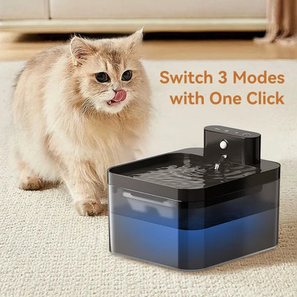 ROJECO Wireless Automatic Cat Water Fountain 2600mAh Pet Water Dispenser For Dog Cat Infrared Sensor Smart Pet Drinkier Fountain Brinira