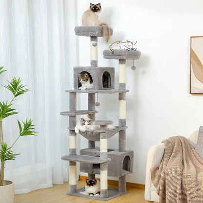 Large Cat Tree and Tower for Indoor Cats With Sisal-Covered Scratching Posts Spacious Hammock Padded Perches and Condos Cat Toys Brinira