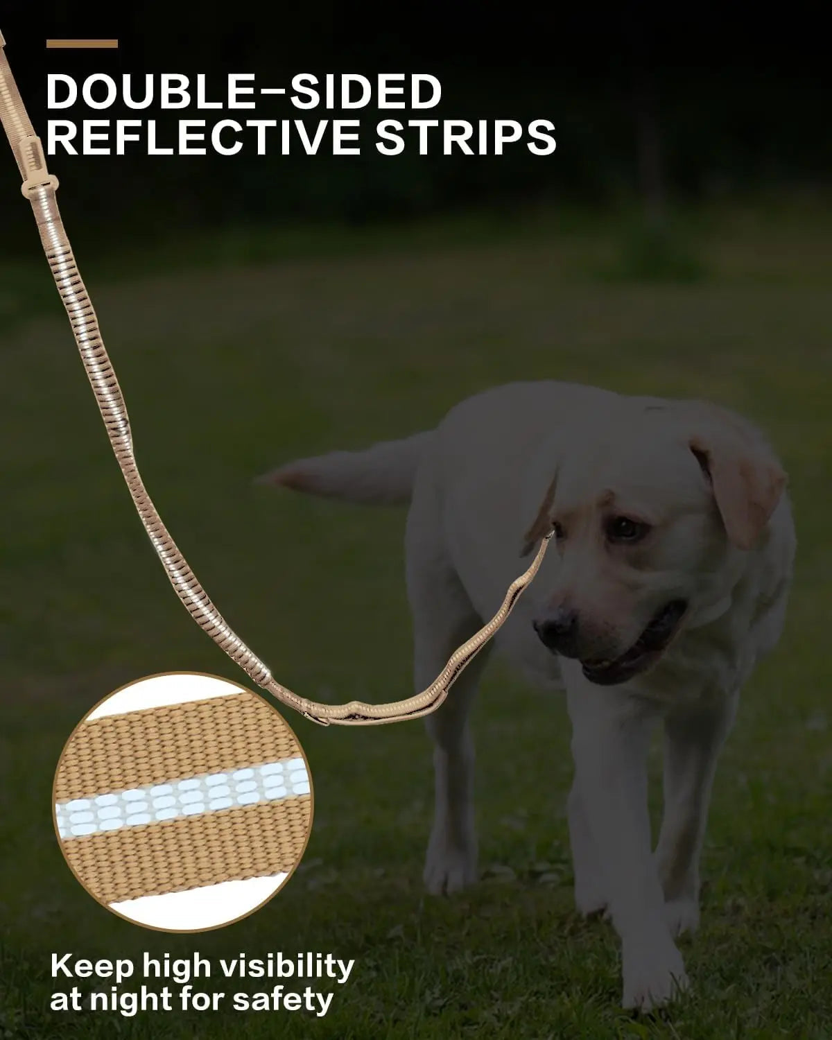 Reflective Shock Absorbing Pet Leashes with Car Seatbelt for Large Dogs Heavy Duty Tactical Bungee Dog Leash No Pull Dog Leash Brinira