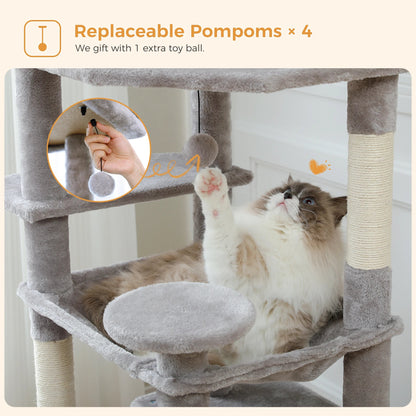 Large Cat Tree and Tower for Indoor Cats With Sisal-Covered Scratching Posts Spacious Hammock Padded Perches and Condos Cat Toys Brinira