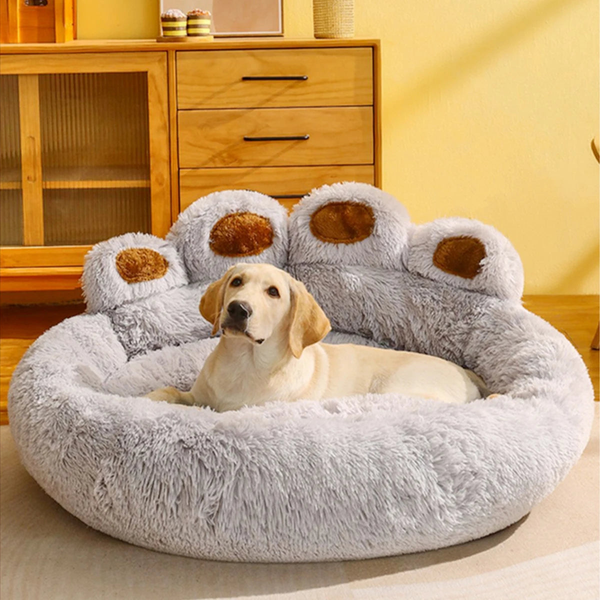 Fluffy Dog Bed Winter Plush Kennel Accessories Pet Products Large Dogs Beds Bedding Sofa Basket Small Mat Cats Big Cushion Puppy Brinira
