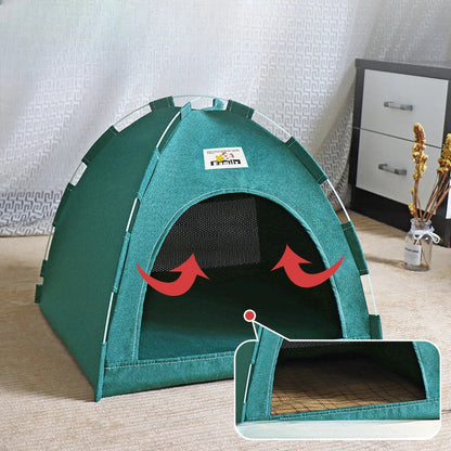 Foldable Cat House Pet Tent Four Seasons Universal Cat and Dog Pet Nest Summer Cool Mat Outdoor Portable Foldable Breathable Brinira