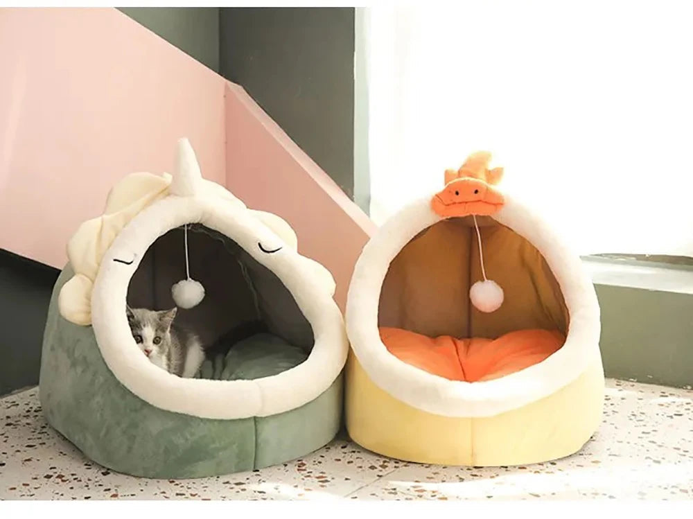 Deep Sleep Cat Bed Cartoon Pet Bed Foldable Removable Washable Pet Sleeping Bed for Small Dog Mat Bag Cave Cats Bed Brinira