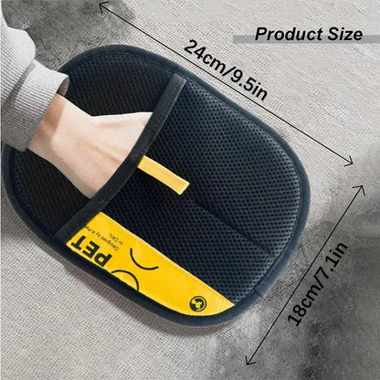Pet Hair Remover Gloves Electrostatic for Cats Dogs, Reusable Washable Grooming Glove with 2-in-1 Lint Roller Brush - Safe Non-T Brinira