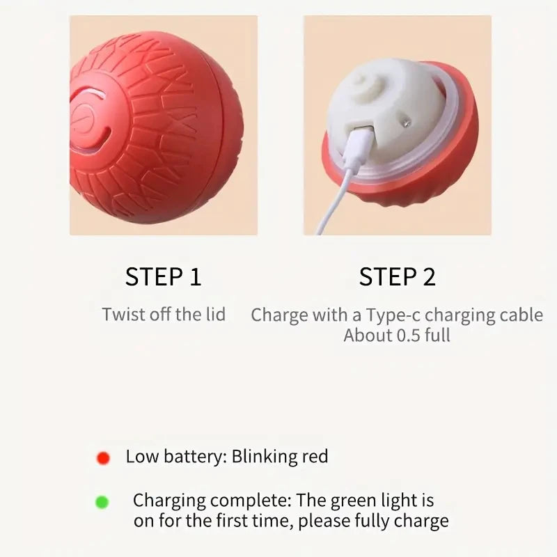 Smart Dog Toy Ball Automatic Interactive Pet Electronic Rolling USB Rechargeable Moving Bouncing for Puppy to Large dog Chew Toy Brinira