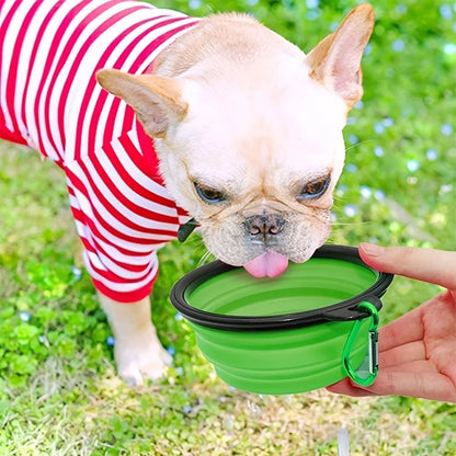 Portable Pet Food Bowl  Durable TPR Bowl  Cat and Dog Food Pet Silicone Collapsible Bowl Portable Travel Outdoor Water Food Bowl Brinira