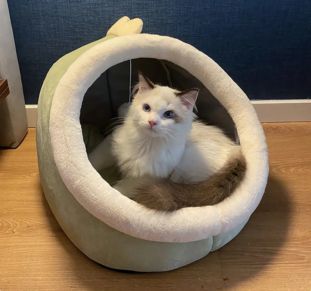 Deep Sleep Cat Bed Cartoon Pet Bed Foldable Removable Washable Pet Sleeping Bed for Small Dog Mat Bag Cave Cats Bed Brinira