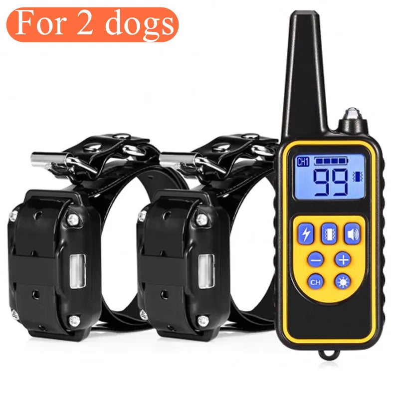 800m Digital Dog Training Collar Waterproof Rechargeable Remote Control Pet with LCD Display for All Size Shock Vibration Sound Brinira