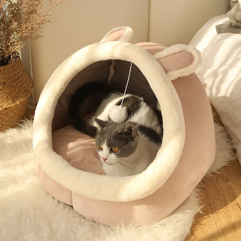 Deep Sleep Cat Bed Cartoon Pet Bed Foldable Removable Washable Pet Sleeping Bed for Small Dog Mat Bag Cave Cats Bed Brinira