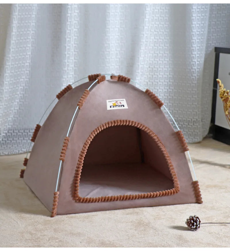 Foldable Cat House Pet Tent Four Seasons Universal Cat and Dog Pet Nest Summer Cool Mat Outdoor Portable Foldable Breathable Brinira
