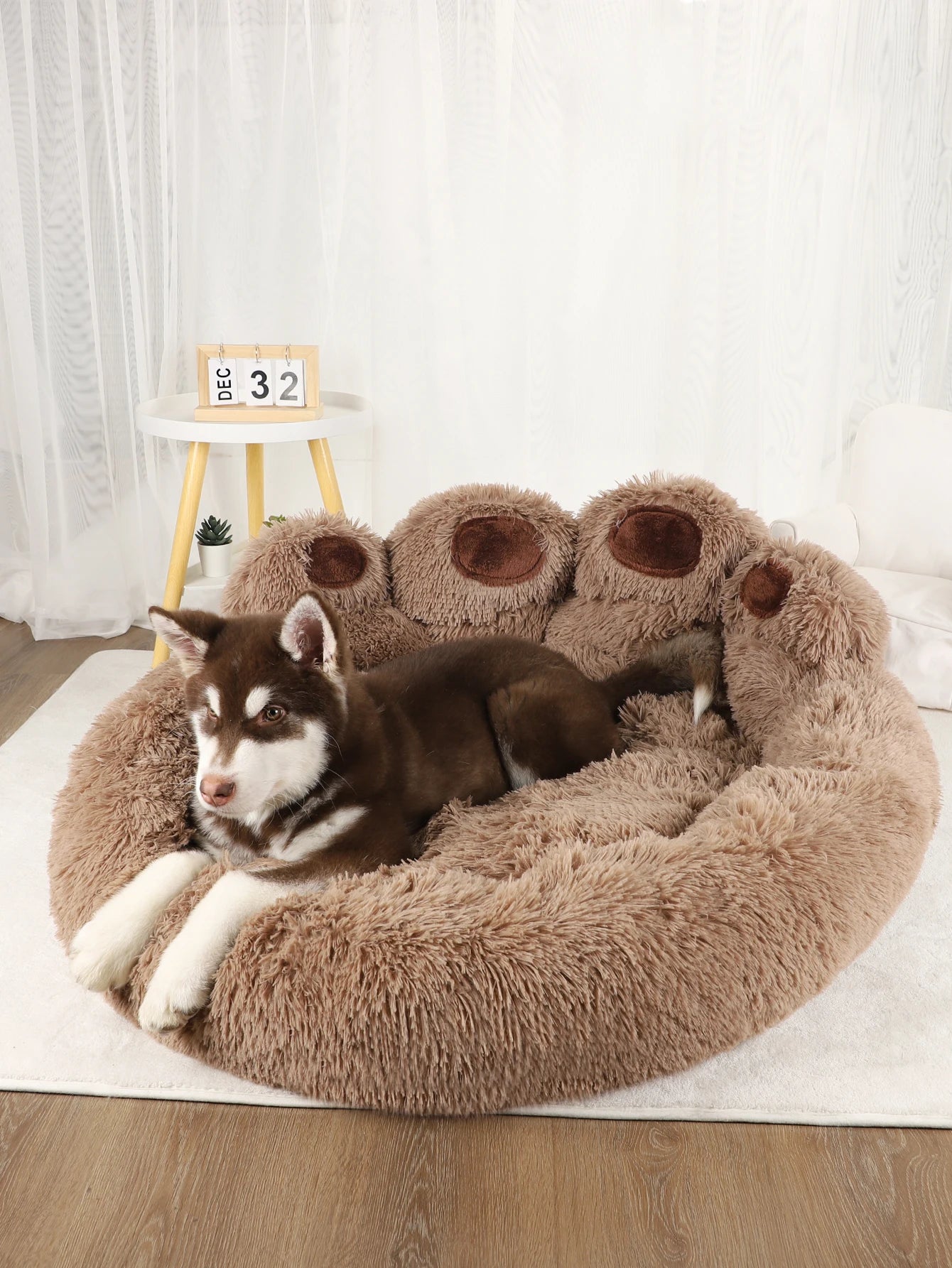 Fluffy Dog Bed Winter Plush Kennel Accessories Pet Products Large Dogs Beds Bedding Sofa Basket Small Mat Cats Big Cushion Puppy Brinira