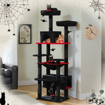 Large Cat Tree and Tower for Indoor Cats With Sisal-Covered Scratching Posts Spacious Hammock Padded Perches and Condos Cat Toys Brinira