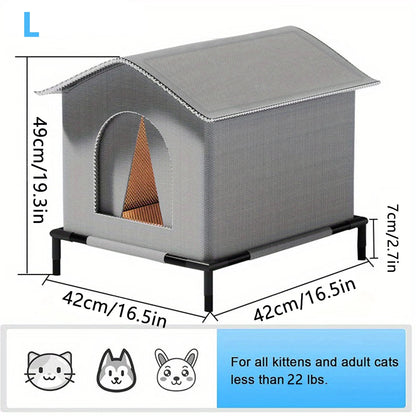 Stray Cat Houses with Mat Waterproof Winter Warm Shelter Foldable Pet Cave Nest Sleeping Beds for Outdoor Cats Small Dog Puppies Brinira